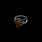 Silver ring with tiger eye stones